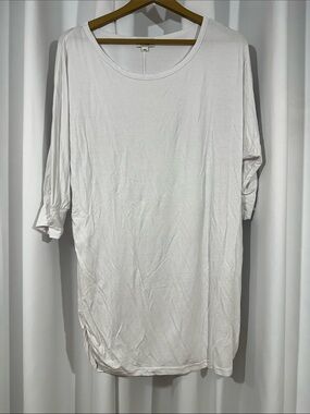 Matchstick Tunic Top Size XXL Ivory Ruched Hem Stretch 3/4 Sleeve